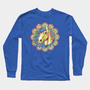 Colorful Mandala Horse Long Sleeve T-Shirt